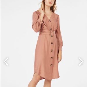 JustFab Button Front Dress w/ Snake Belt